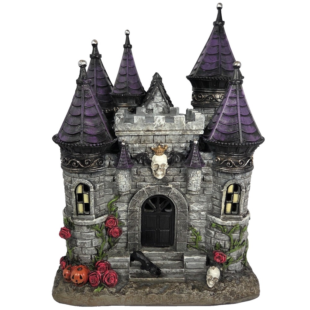 Toil and Trouble Haunted Castle Decor Adults 15in Gray Purple New LED Sound